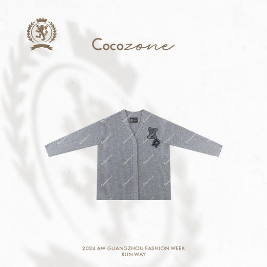 COCOZONE 刘一一 海德公园2025春季100绵羊毛V领针织开衫CC1C2263 商品图4