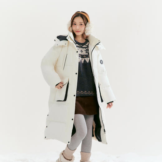 笛莎Deesha青少年女童羽绒服2025冬季女童连帽长款户外羽绒服 商品图1