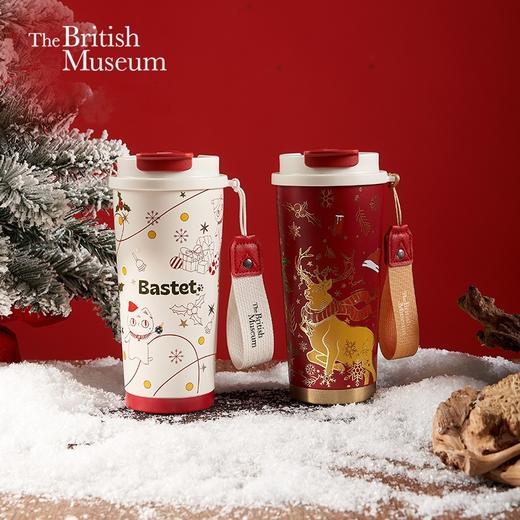 大英博物馆 麋鹿系列 盖亚·巴斯特系列 500ml 圣诞祝福 便携咖啡保温杯 商品图0