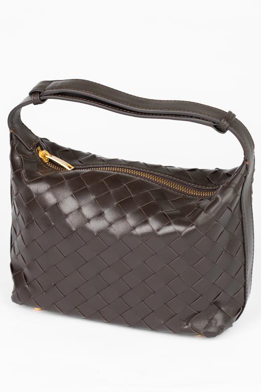 一周内发货！【乌木色羊皮  编织包】手提包，长26，高17，手提带43厘米，原创设计手提编织包！时髦大气的质感乌木色 商品图1