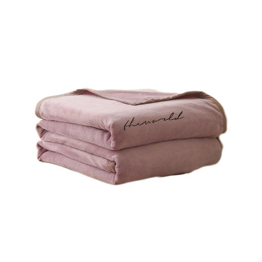 俞兆林 纯色绣花牛奶绒毛毯2米浅紫 YZL-24097 商品图0