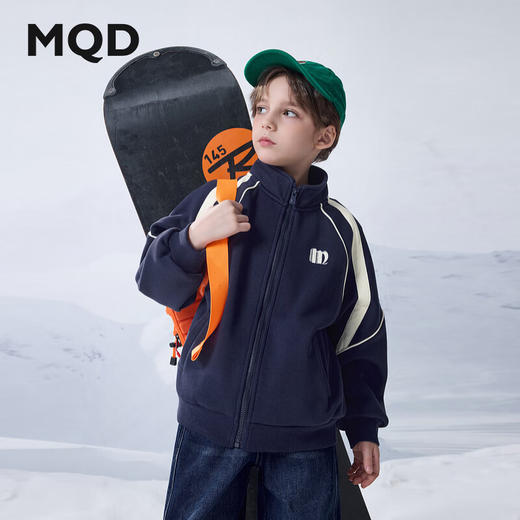 【MQD】男大童冬季学院风运动休闲保暖立领外套 商品图1