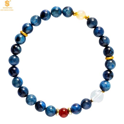 【品牌授权】【香港周六福】原创「淬辰」喜水丨新中式国风蓝晶石手串手链 商品图0