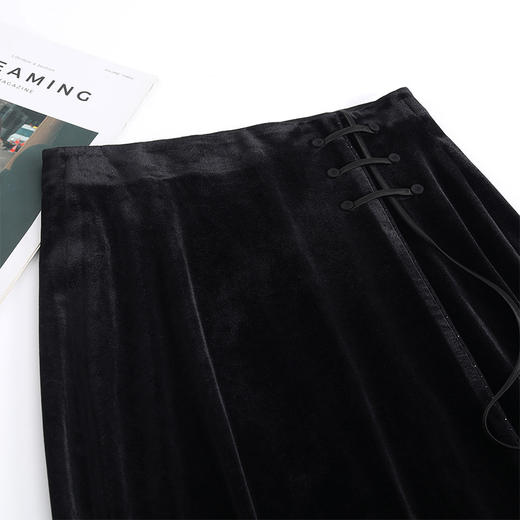 QYM 7110-Y金丝绒国风鱼尾裙时尚包臀裙半身裙 商品图3