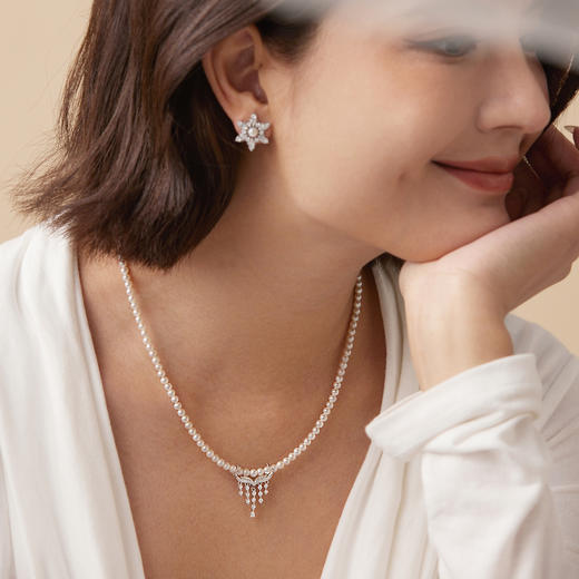 Manreya玛芮雅“柔珠漫舞”淡水珍珠银镀金项链|淡水珍珠，银镀金 商品图2