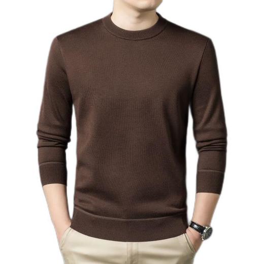 丰讯 男士秋冬季圆领纯色休闲百搭针织衫打底毛衣 FXT5168 商品图1