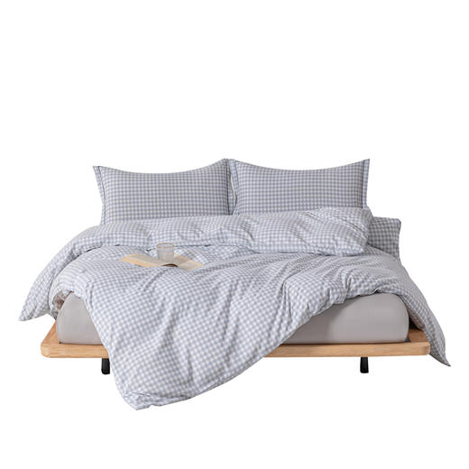 無印良品 A类优棉床上四件套蓝小格 MJ-T2024-0287 商品图0