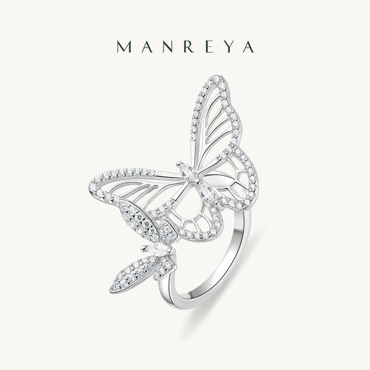 Manreya玛芮雅“蝶舞流光”银镀金戒指、耳环|银镀金 商品图10