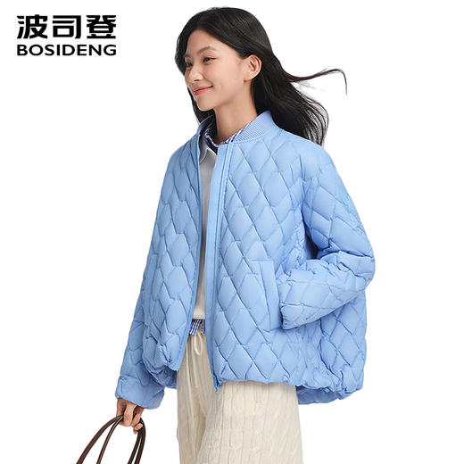 波司登2025秋新款羽绒服女棒球领廓形时尚轻薄短款外套B250135306 商品图1