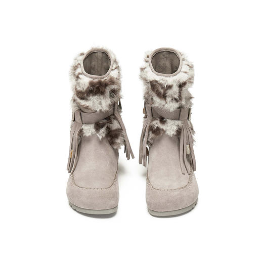 BF楼真美诗远山浮雪2025新冬款牛皮复古波嘻风勃肯毛绒雪地靴女吊牌价2498折后价1898 商品图4