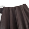 QYM 7109-Y皮裙半身裙遮胯A字裙中长款PU皮大摆半身裙 商品缩略图3