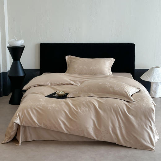 彼加曼 100S长绒棉大提花床饰套件-杏黄200*230cm BGM-T2548 商品图3