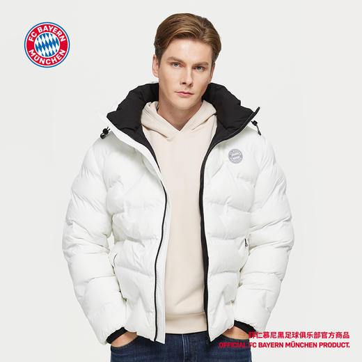 【官方正版】拜仁足球俱乐部丨白色棉服秋冬款保暖外套运动休闲 商品图1