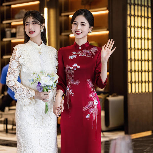 LHS C66高级感喜婆婆婚礼服高贵大气旗袍 商品图2