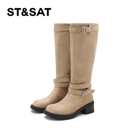 星期六个性机车风金属扣长靴SSD3117CQX 商品图8