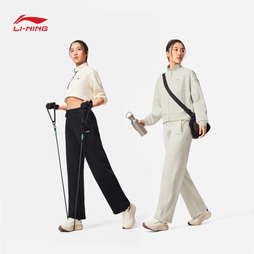 李宁女子直筒加绒保暖锁温干爽卫裤AKLV818 商品图2