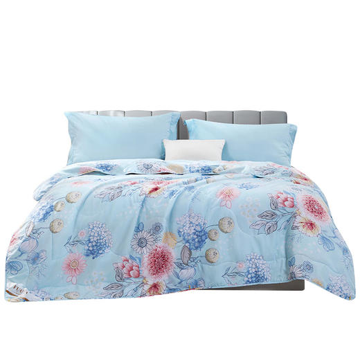 富安娜 流光若梦七孔抗菌夏被/152*210/蓝/250g 6916517654862 商品图0
