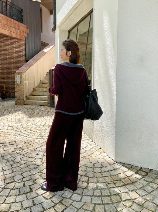 SZ3AL70_魏紫色_裤子_春秋_高腰松紧腰垂感针织阔腿_高级女装_BERNIEELEN 伯妮斯茵 商品图2