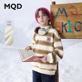 【MQD】童装男童半高领加绒条纹卫衣秋冬新款儿童内搭男大童打