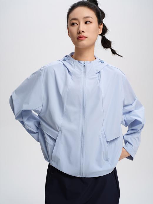 SZ3A60_碧落色_外套上衣_春夏_连帽拉链宽松落肩袖大口袋抽绳收腰防晒运动_高级女装_BERNIEELEN 伯妮斯茵 商品图0