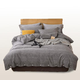 無印良品 纯棉双面保暖磨云雾灰 毛四件套 MJ-T2024-0293-1