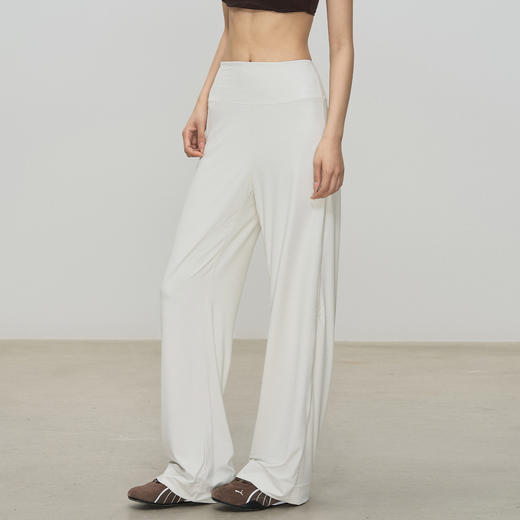 跃牌【禅语梵心】螺纹软糯阔腿运动长裤宽松显瘦运动裤户外跑步瑜伽裤直筒裤女CK3490 商品图0