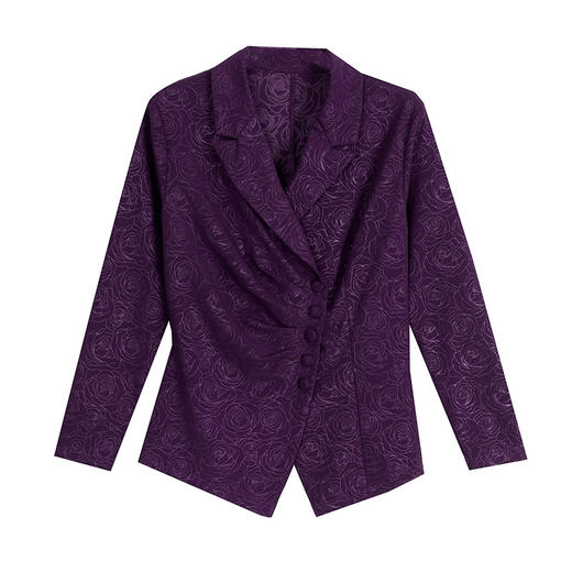 雀说弹力压花工艺小西装外套设计感不规则职业上衣AL3305 商品图4