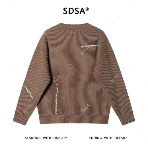 243031SDSA男士秋冬新款痞帅男装潮牌撞色缝线圆领针织衫毛衣百搭休闲 商品图5