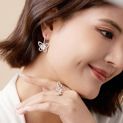 Manreya玛芮雅“蝶舞流光”银镀金戒指、耳环|银镀金 商品图7