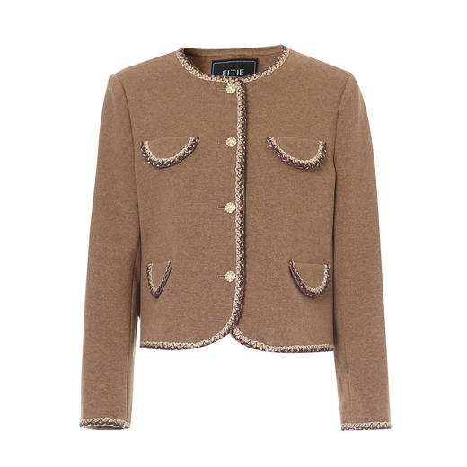 EITIE爱特爱复古高级感优雅气质小香风显瘦短外套2025秋冬新款D2503911 商品图5