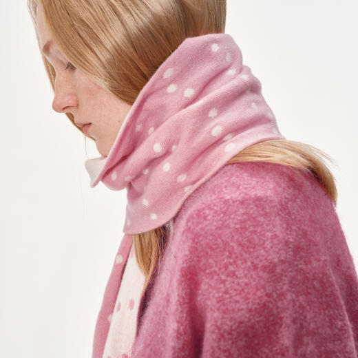 NUTH 美利奴羊毛正反两色波点保暖围巾女 黑色/粉色（发货时间同步天猫） 商品图6