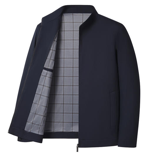 丰讯 夹克春秋季男士行政立领纯色中老年男外套爸爸装上衣 FXNX8505 商品图4