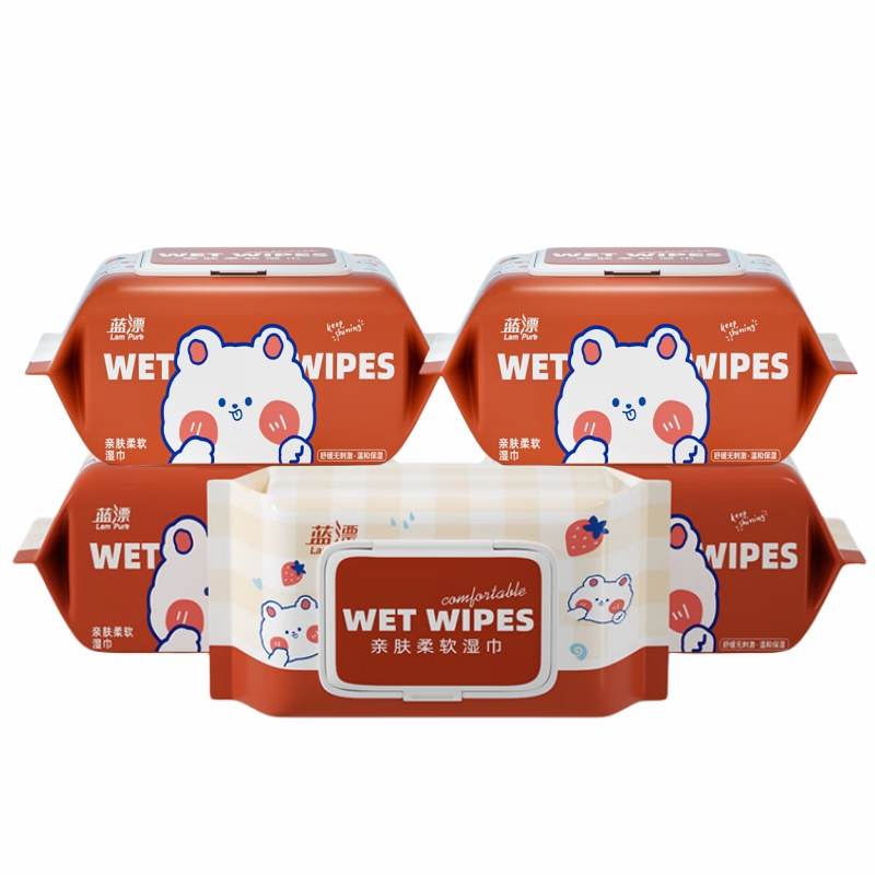蓝漂 亲肤柔软湿巾80抽*5包 LP0RSJ05B