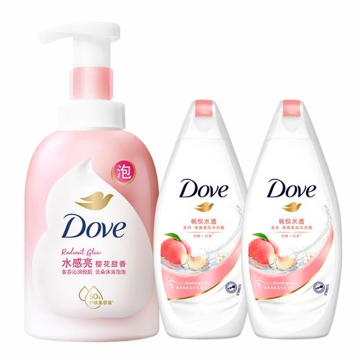 多芬 水感亮沐浴露泡泡樱花甜香400ml+随机赠300g*2瓶 U6543003 商品图0
