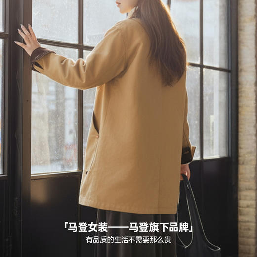 马登美式复古密歇根风衣卡其色巴恩风中长款廓形夹克外套女士秋冬 商品图4