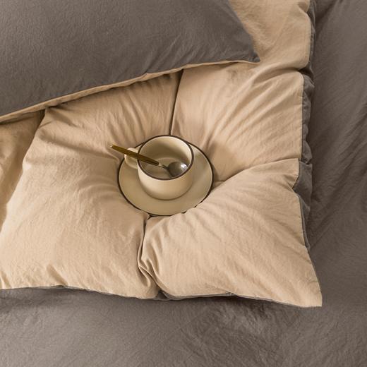 無印良品 透气水洗棉四件套浅灰+卡其 MJ-T2024-0202-3 商品图4