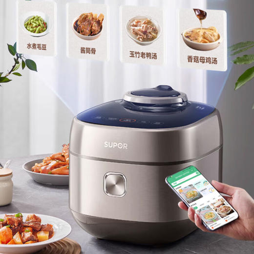苏泊尔 电压力锅 SY-50FH76Q钛金 铁铝锅+不锈钢锅 商品图3