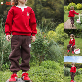 棉果果冬季新品男童夹棉保暖加厚工装裤针织夹棉长裤M412200825758