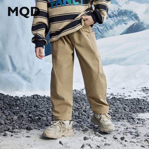 【MQD】冬季男童中大童学院风百搭休闲裤保暖 商品图1