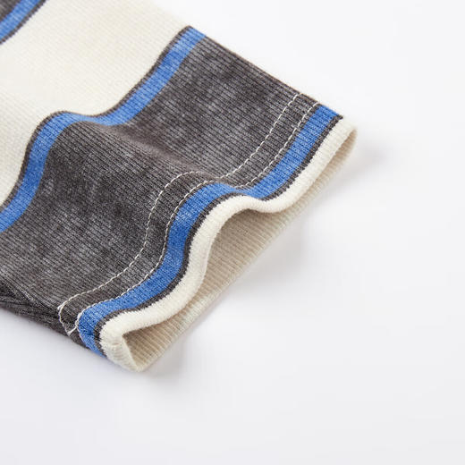 【MQD】男童25春学院风条纹中大童运动休闲圆领套头卫衣 商品图3