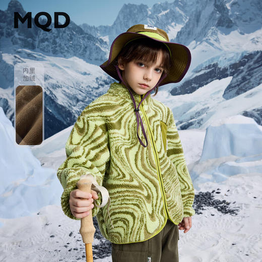【MQD】男大童冬季学院风潮酷休闲保仿羊羔绒立领外套 商品图0