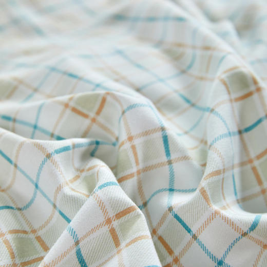 無印良品 A类色织双层纱四件套-海沫绿格200x230cm MJ-T2024-0297-2 商品图2
