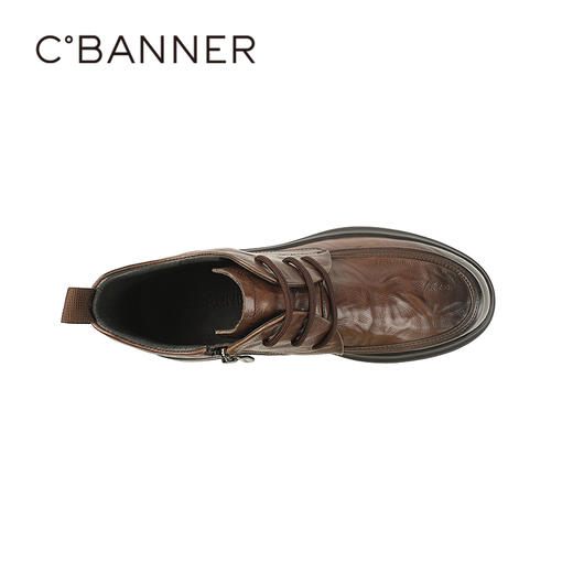 千百度冬季男鞋软面抓花牛皮鞋面商务正装A25560561 商品图2