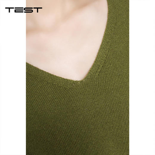 冬上新个性V领不规则毛边解锁秋冬高级感毛衣1254035 商品图2