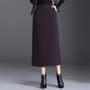 QYM 7106-Y毛呢包臀裙高腰半身裙修身气质一步直筒裙 商品缩略图0