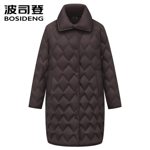 波司登2025新款女士商务气质鹅绒宽松中长款翻领羽绒服B250134162 商品图2