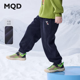【MQD】冬季新品男大童潮酷休闲运动加绒学院风卫裤针织裤