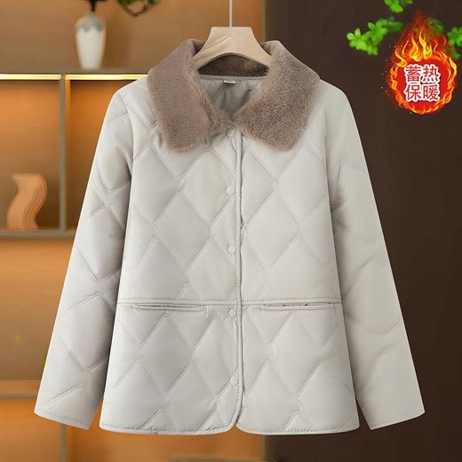 冬季【妈妈装轻薄水洗皮衣棉服】中老年女装大码 宽松毛领上衣保暖小棉衣  商品图1