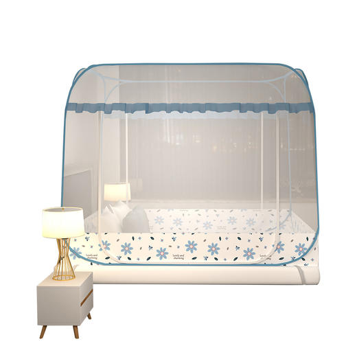 俞兆林 双开门方顶免安装蚊帐1.5米床 YZL-24055 商品图0