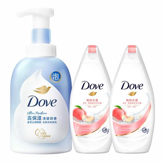 多芬 高保湿沐浴露泡泡深层营润400ml+随机赠300g*2瓶 U6553003 商品图0